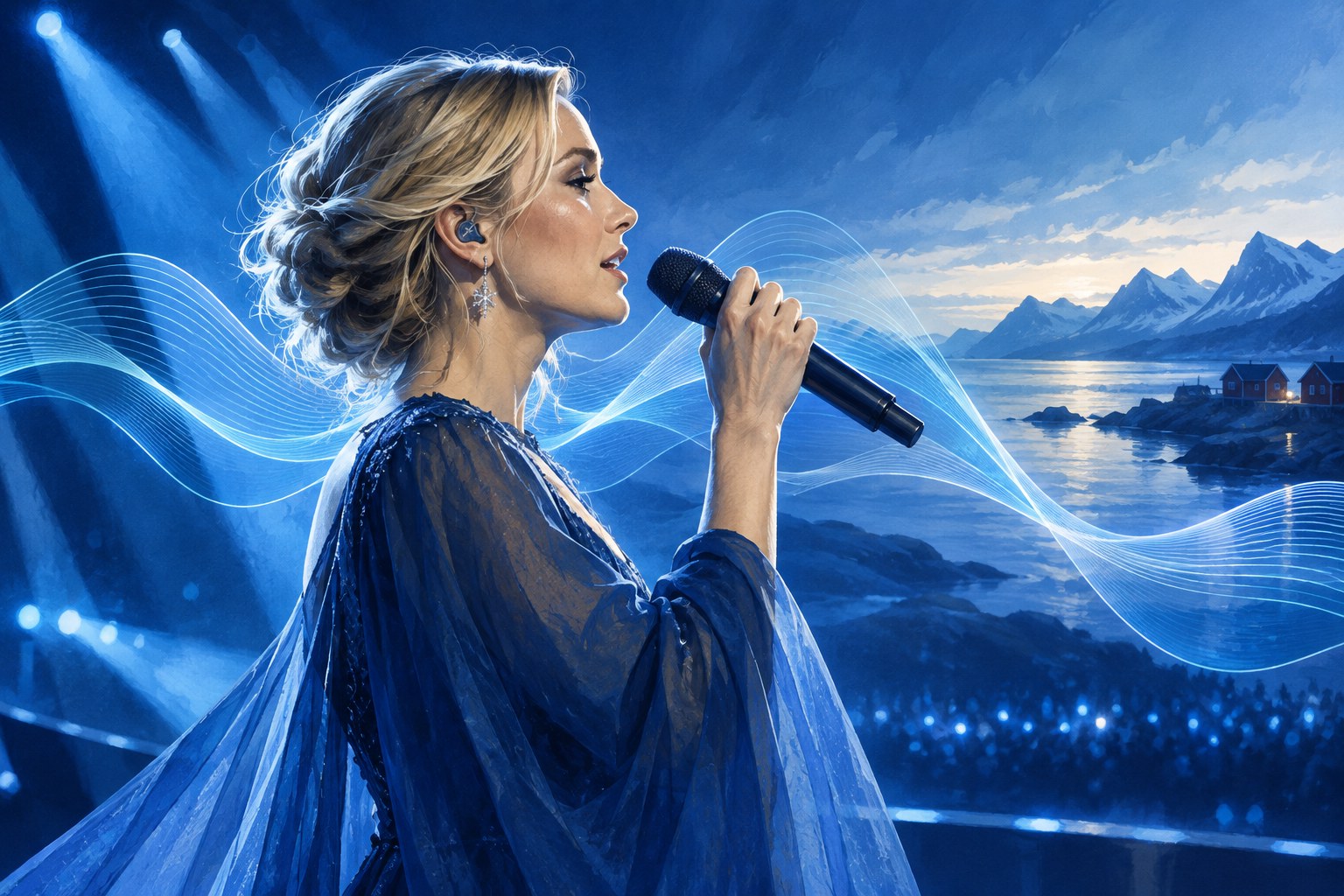 Editorial illustration for Trine Rein biography; not a real photograph or likeness