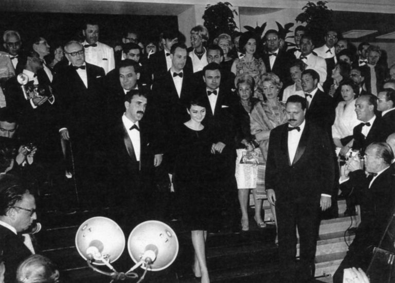 Nevena Kokanova and director Nikola Korabov at the Cannes Film Festival in 1963