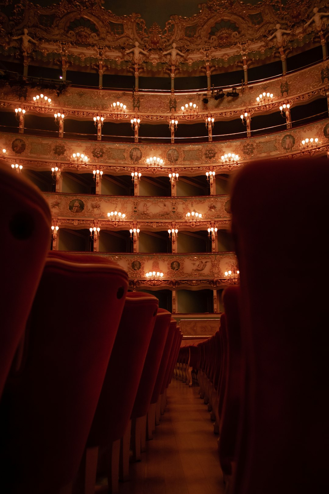 Theatre seats illustrating Valentina Carnelutti's work in theatre; not a portrait